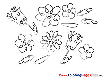 Colouring Page Flowers printable free