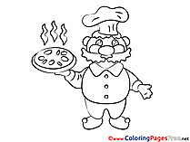 Cook with Pizza download printable Coloring Pages