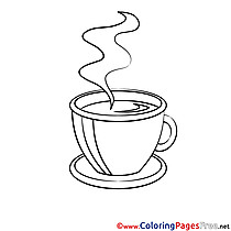 Cup of Coffee free printable Coloring Sheets