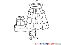 Dress and Shoes printable Coloring Sheets download