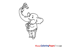 Elephant free Colouring Page download
