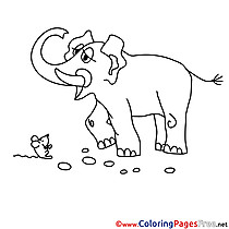 Elephant free Colouring Page download