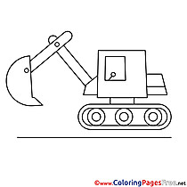 Excavator Kids download Coloring Pages