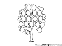 Family Tree download Colouring Sheet free