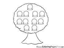 Family Tree free printable Coloring Sheets