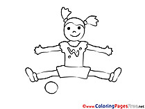 Fitness Girl with a Ball Children Coloring Pages free