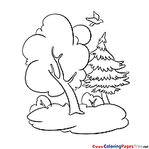 Forest for Kids printable Colouring Page