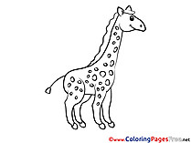 Giraffe Kids free Coloring Page