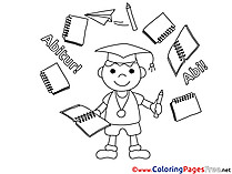 Graduate Boy printable Coloring Sheets download