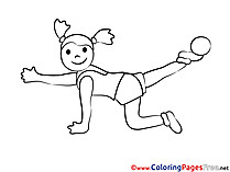 Gymnast free Colouring Page download
