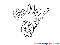 Hello Kids free Coloring Page