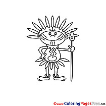 Indian for free Coloring Pages download