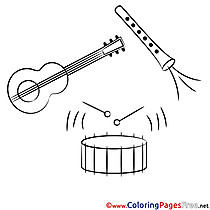 Instruments Music Colouring Sheet download free