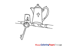 Key and Kettles printable Coloring Pages for free