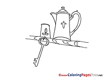 Key and Kettles printable Coloring Pages for free
