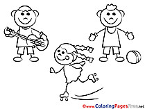 Kids do Sport free printable Coloring Sheets