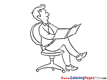 Man with a Book Children Coloring Pages free