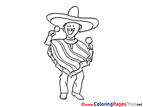 Mexican sings download Colouring Sheet free