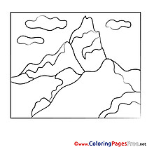 Mountains Colouring Sheet download free