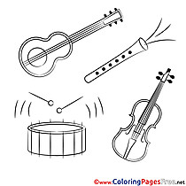Music Instruments Kids download Coloring Pages