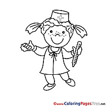 Nurse with Thermometer for Children free Coloring Pages