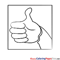 Ok Hand printable Coloring Sheets download