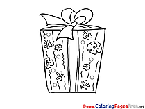 Present Kids free Coloring Page