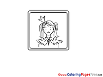 Princesse Colouring Sheet download free