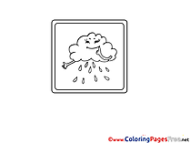 Rain Cloud Children Coloring Pages free