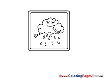 Rain Cloud Children Coloring Pages free
