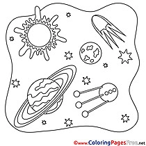 Rocket Planets Colouring Sheet download free
