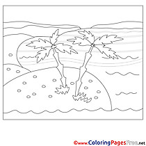 Sea Island for Kids printable Colouring Page