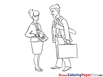 Secretary and Engineer Colouring Page printable free