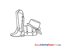 Shoes Hat Coloring Sheets download free