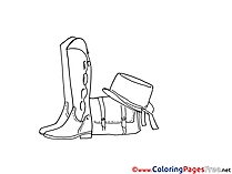 Shoes Hat Coloring Sheets download free