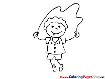 Skipping Rope for Kids printable Colouring Page