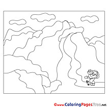 Tourist in the Mountains for free Coloring Pages download