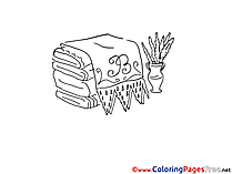 Towels and Vase for Kids printable Colouring Page