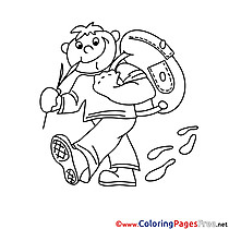 Traveler with Bag Kids free Coloring Page