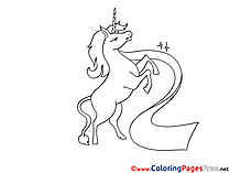 Unicorn Children download Colouring Page