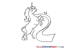 Unicorn Children download Colouring Page
