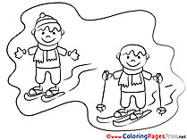 Winter Sport download Colouring Sheet free