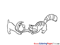 Cat Dog Kids download Coloring Pages