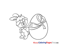 Big Egg Hare Coloring Pages Easter