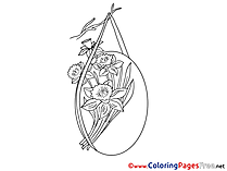 Bouquet Flowers Easter Colouring Sheet free