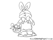 Bunny Kids Easter Coloring Pages