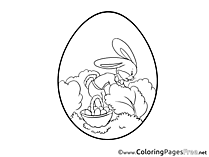 Bushes Hare Easter Coloring Pages free