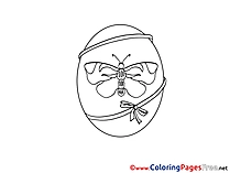 Butterfly Egg free Colouring Page Easter