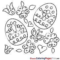 Butterfly Eggs Easter free Coloring Pages