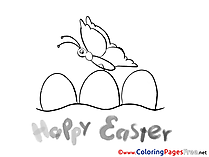 Butterfly Eggs Easter free Coloring Pages